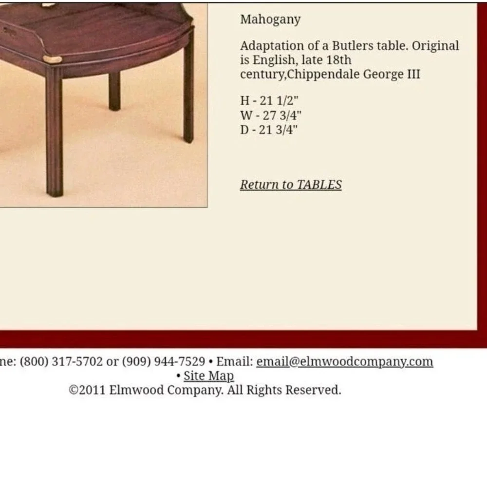 Kittinger Reproduction‎ Colonial Williamsburg Butler's Table Mahogany